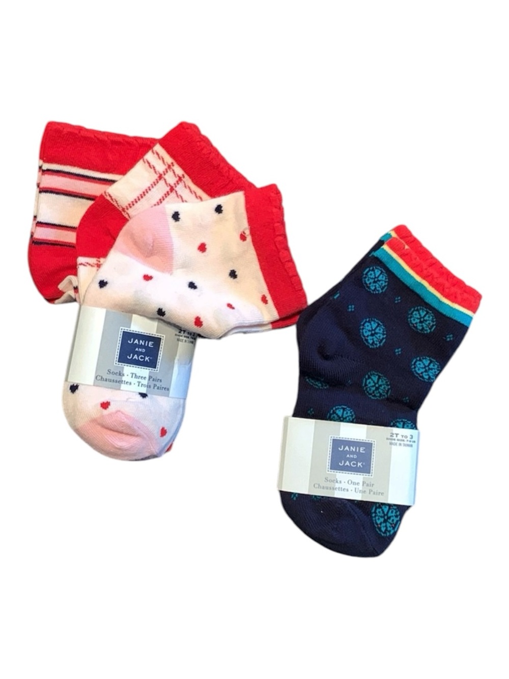Janie and Jack Toddler Girl Bundle 4 Pair of Socks